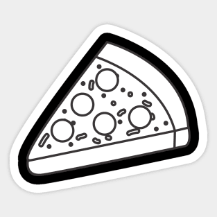 White Slice Cute Pizza Icon Sticker